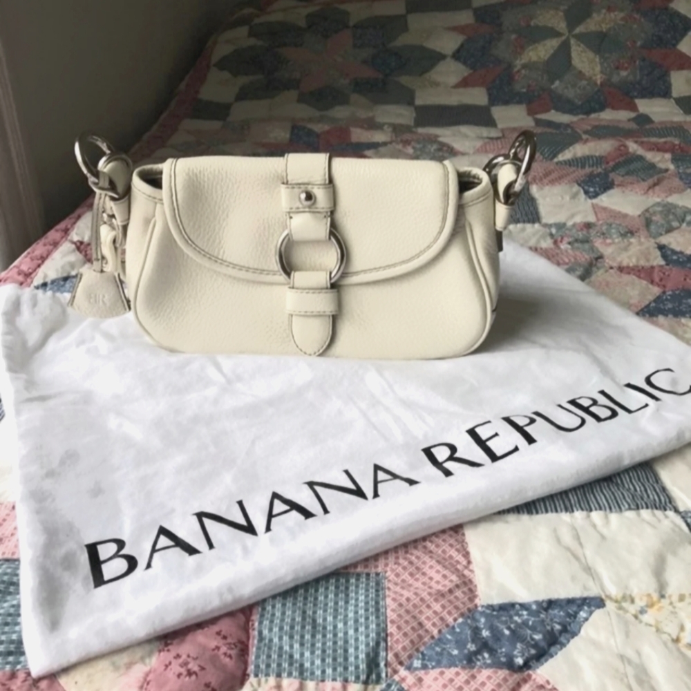 Banana Republic Coach Bedford Satchel Cream White